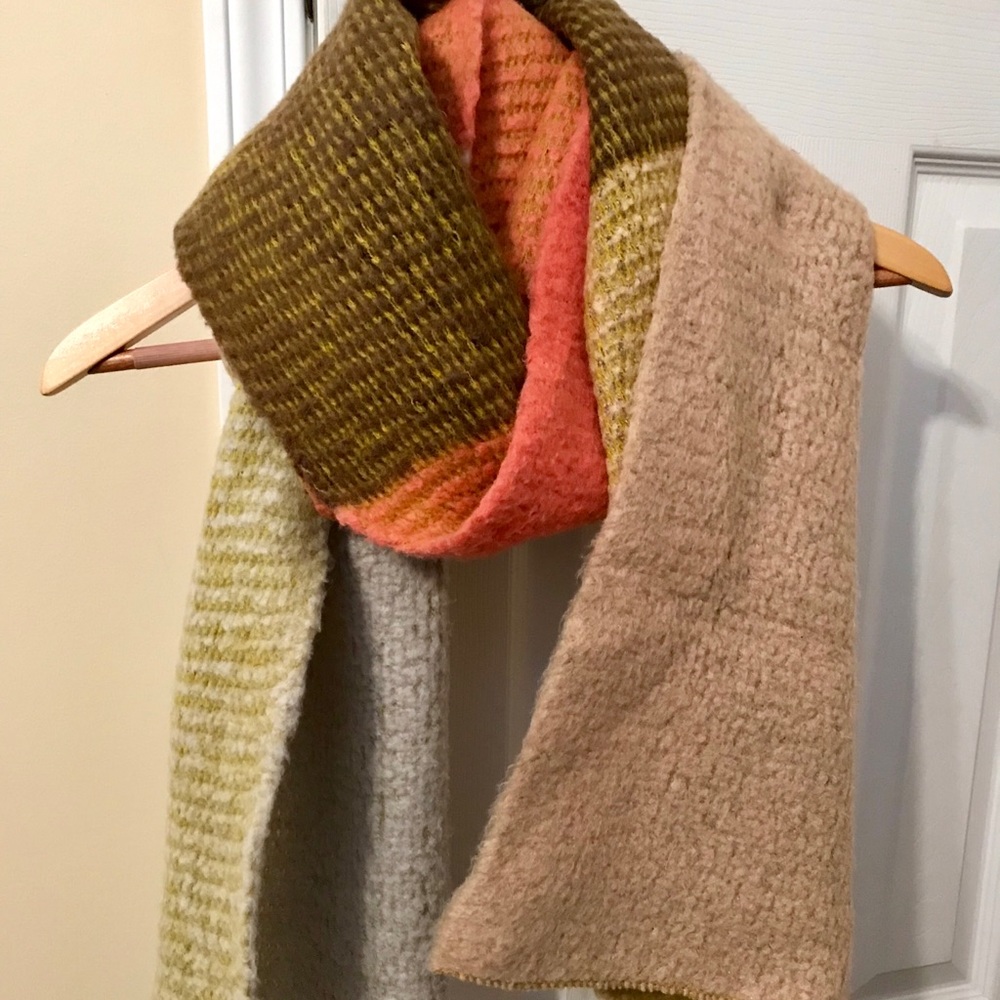 Warm Color Block Blanket Scarf